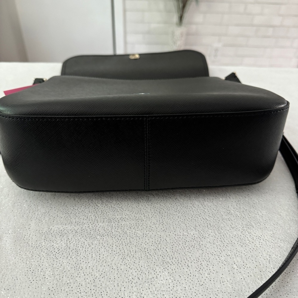 KATE SPADE Black Staci Saffiano Leather Flap Crossbody Bag - Picture 10 of 15
